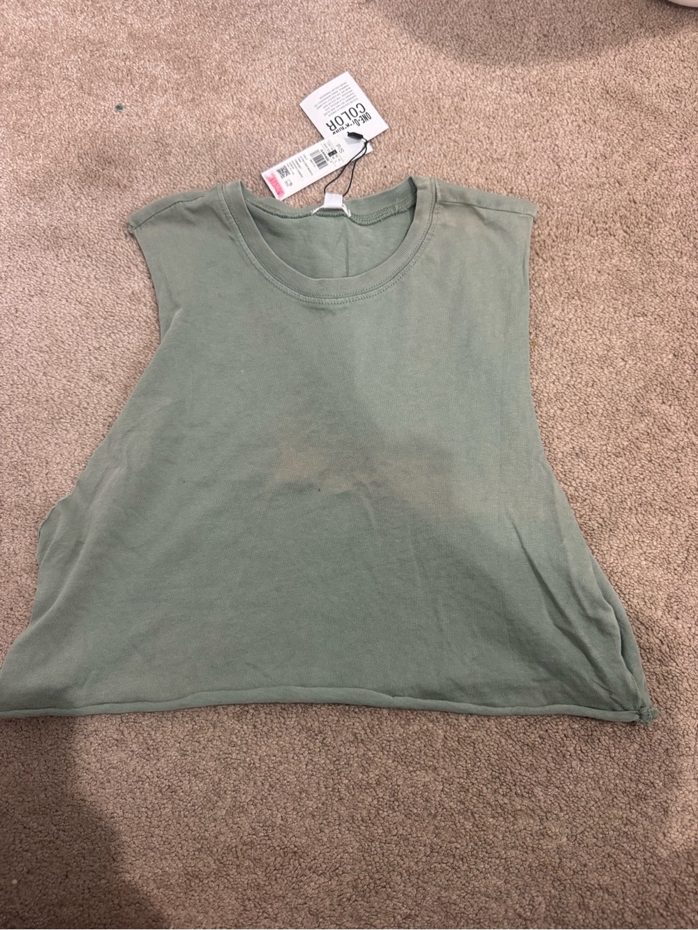 Garage Olive Green Muscle Tank Top